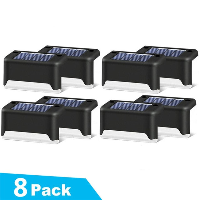 16/8PCS Solar Deck Lights Solar Step Lights Outdoor Waterproof Led Solar Fence Lamp  for Patio Stairs Garden Pathway Step Yard