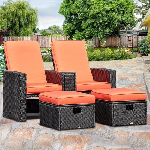 3PCS Patio Furniture Reclining Recliner - Gauxvestandbeyond by Maddy