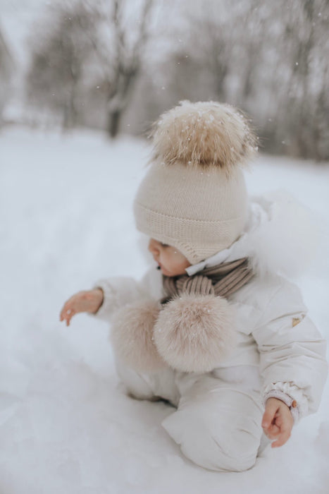 Oatmeal Cashmere Aviator Hat