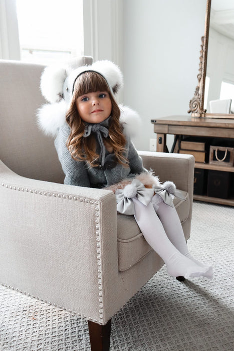 Honeycomb Grey Cashmere Bonnet