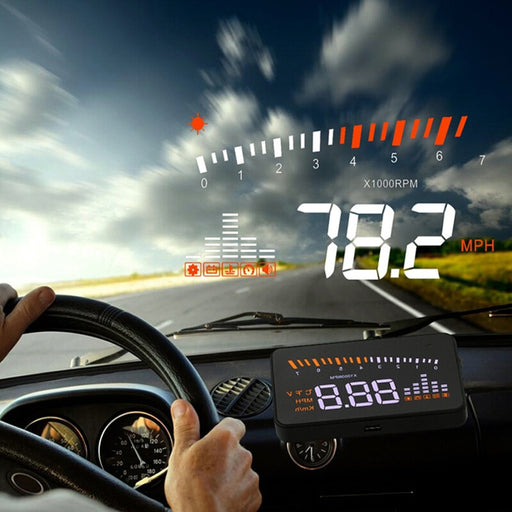 Car HUD Head Up Display OBD II EOBD Automatic Matching Overspeed Warning System Projector Windshield Car Voltage Speed Alarm - Gauxvestandbeyond by Maddy