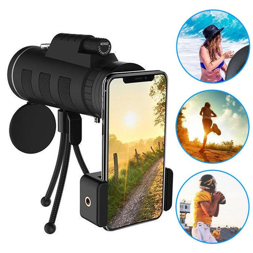 Lens for phone 40X60 Zoom for Smartphone Monocular Telescope Scope Camera Camping Hiking Fishing with Compass Phone Clip Tripod - Gauxvestandbeyond by Maddy