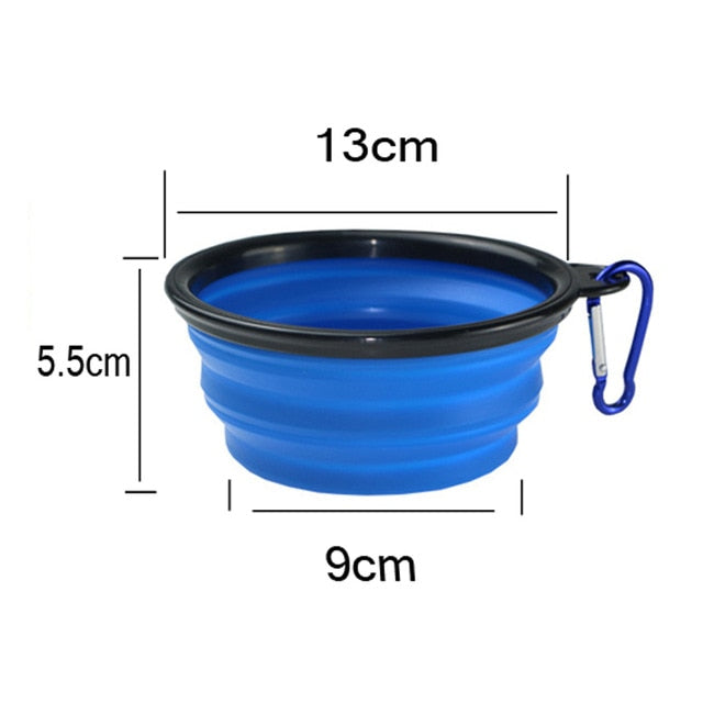 Portable 2 in 1 Pet Folding Water Bottle Food Container With Folding Silicone Pet Bowl Outdoor Travel Dog Cat Feeder Cup Bowl - Gauxvestandbeyond by Maddy