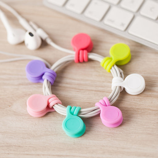 3PCS Silicone Magnet Coil Earphone Cables Winder Headset Bobbin Winder Hubs Cord Holder Cable Organizer For IPhone USB Cable - Gauxvestandbeyond by Maddy