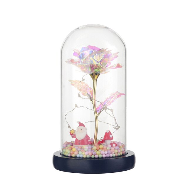2020 New Wishing Girl Galaxy Rose In Flask LED Flashing Flowers In Glass Dome for Wedding Decoration Valentine's Day Gift - Gauxvestandbeyond by Maddy