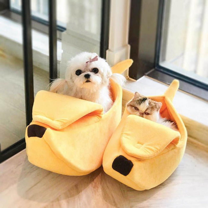 Hot Sale Small Pet Bed Banana Shape Fluffy Warm Soft Plush Breathable Bed Banana Cat Bed House Lovely Soft Suitable Cushion#30 - Gauxvestandbeyond by Maddy