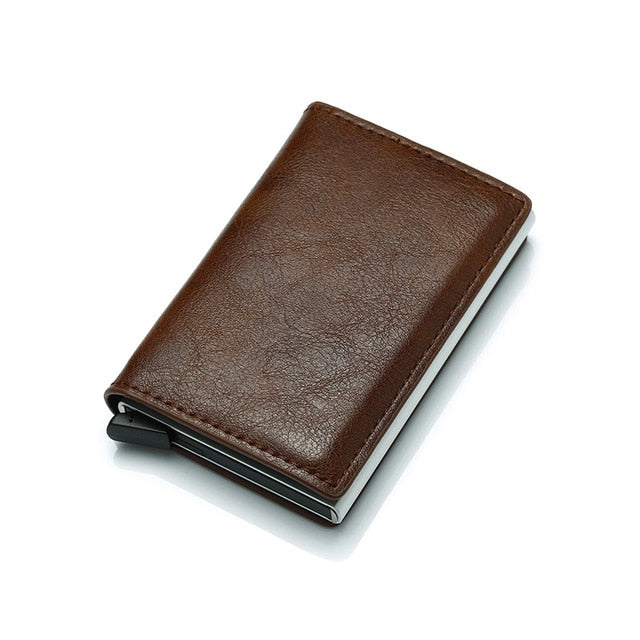 Rfid Mini Wallet 2020 Fashion Carbon Fiber Credit Card Holder Women Smart Purse Leather Male Purse Credit Card Men Card Case - Gauxvestandbeyond by Maddy
