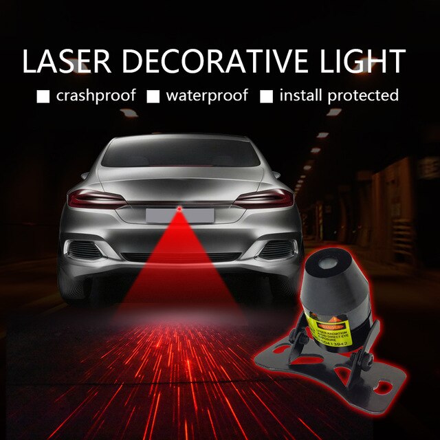 CARCTR New Car Fog Light Motorcycle Anti Collision Rear-end Laser Tail Lights  Brake Light Universal Decorative Lamp S08 - Gauxvestandbeyond by Maddy