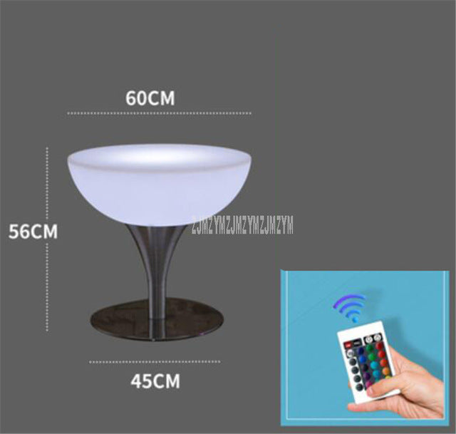 Led Luminous Bar Table Simple Round High Foot Creative Cocktail Bar Table For Night Club Coffee Shop Creative Lighting Furniture