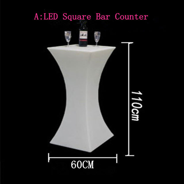 New Led Luminous Cocktail Table Round shape plastic Bar Table For Night Club Coffee Shop  Lighting Furniture bar table set
