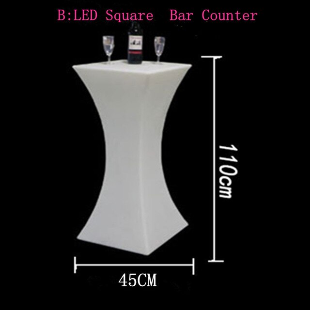 New Led Luminous Cocktail Table Round shape plastic Bar Table For Night Club Coffee Shop  Lighting Furniture bar table set