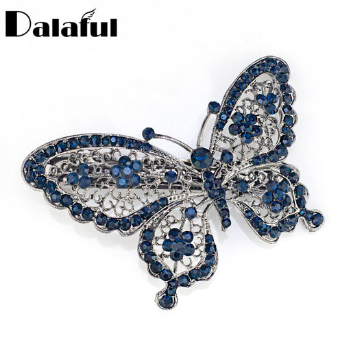 Amazing Butterfly Hairpin Blue Crystal Headwear Barrette Hair Clip Headwear Accessories Jewelry For Woman Girls F109 - Gauxvestandbeyond by Maddy