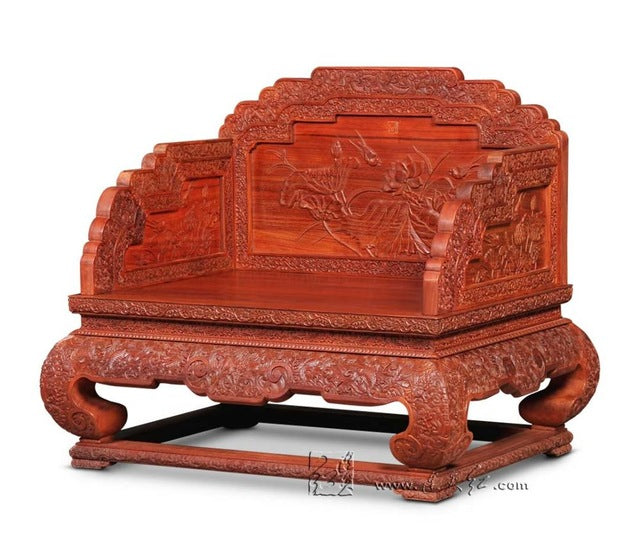 The Imperial Throne Burma Rosewood Living Room Sofa Furniture Solid Wood Armchair Redwood Backed Chairs Chinese Style New Modern - Gauxvestandbeyond by Maddy