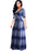 Blue Half Sleeve Plus Size Women's Maxi Dress - Gauxvestandbeyond by Maddy