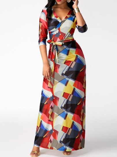 Color Block Half Sleeve Women's Maxi Dress - Gauxvestandbeyond by Maddy