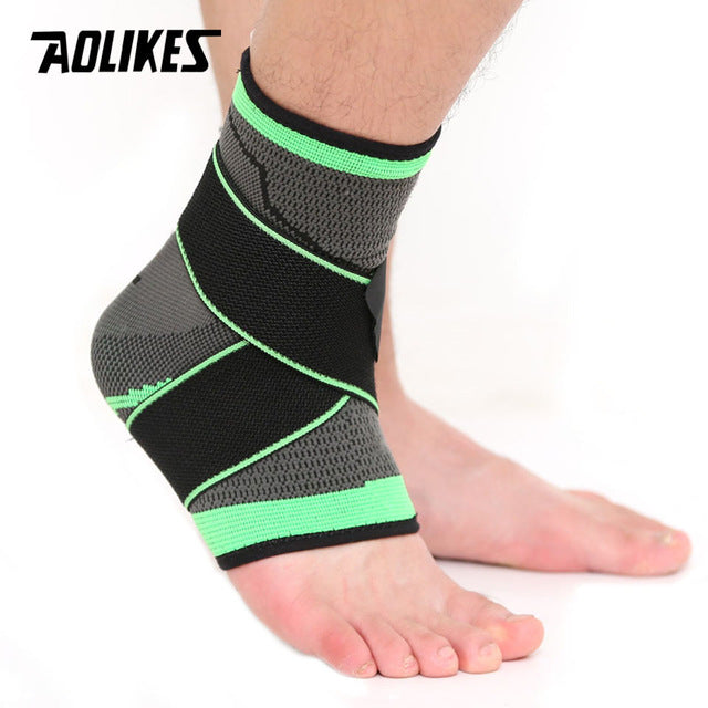 AOLIKES 1PCS 3D Weaving Elastic Nylon Strap Ankle Support Brace Badminton Basketball Football Taekwondo Fitness Heel Protector - Gauxvestandbeyond by Maddy