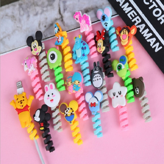 Cartoon Spiral Cable protector Data Line Silicone Bobbin winder Protective For iphone Samsung Android USB Charging earphone Case - Gauxvestandbeyond by Maddy