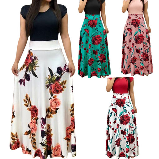 2019 flower Dress 4XL 5XL Plus Size Women Elegant Long dresses - Gauxvestandbeyond by Maddy