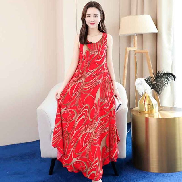 New plus size women summer dress 2019 vestidos style  women clothing loose women clothes casual de festa summer party dresses - Gauxvestandbeyond by Maddy