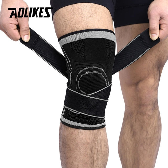 AOLIKES 1PCS 2019 Knee Support Professional Protective Sports Knee Pad Breathable Bandage Knee Brace Basketball Tennis Cycling - Gauxvestandbeyond by Maddy
