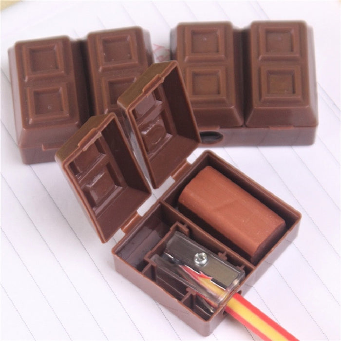 Cute creative chocolate pencil sharpener with eraser - Gauxvestandbeyond by Maddy